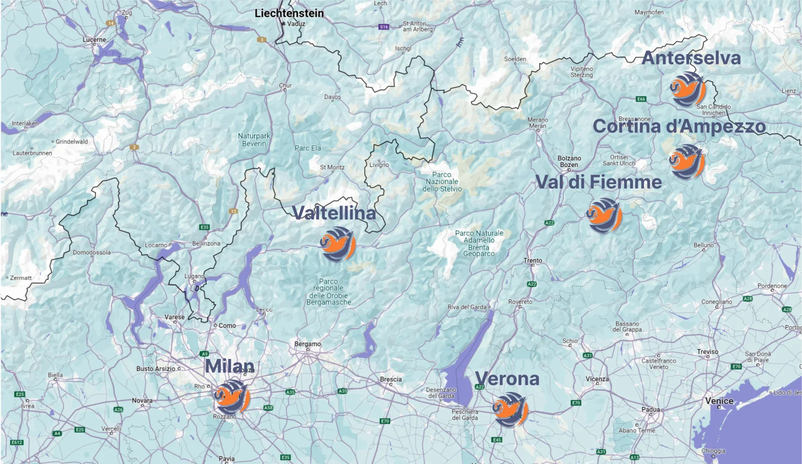 Mapa dos jogos de inverno