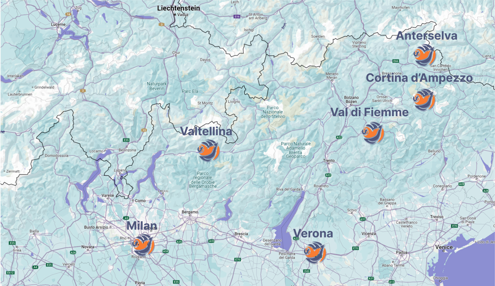 Mapa dos jogos de inverno